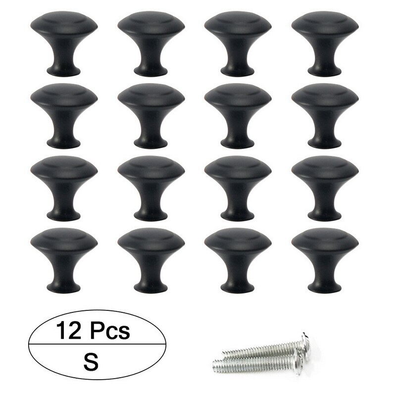 12 Stuks Lade Knoppen Furniture Kast Lade Pull Keukenkast Deur Kledingkast Dresser Pulls Handles Knop Hardware Tool: Black   S