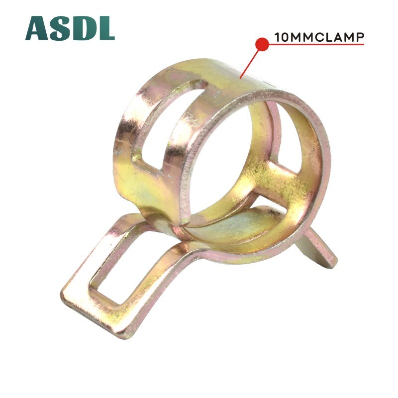 6-13mm fjederbånd type brændstof vakuum slange silikone rør rør klemme clip stål zinkbelagte klemmer #: 10mm