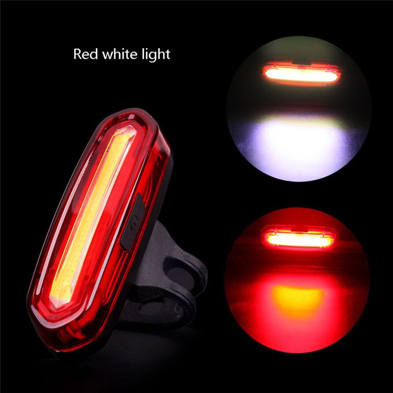 Fiets Licht 120 Lumen Outdoor Night Fietsen Achterlicht Mtb Racefiets Achterlicht Super Heldere Led Cob Waterdichte Fiets lamp: Red and white