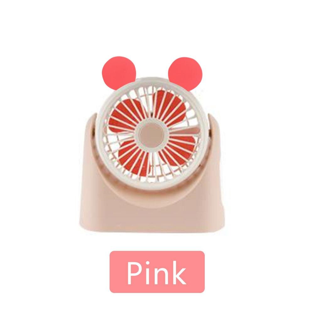 Abs + Pp + Tpr Leuke Draagbare Ventilator Pocket Fan Vouwen Ventilator Met Licht Zomer Usb Oplaadbare Outdoor: Pink