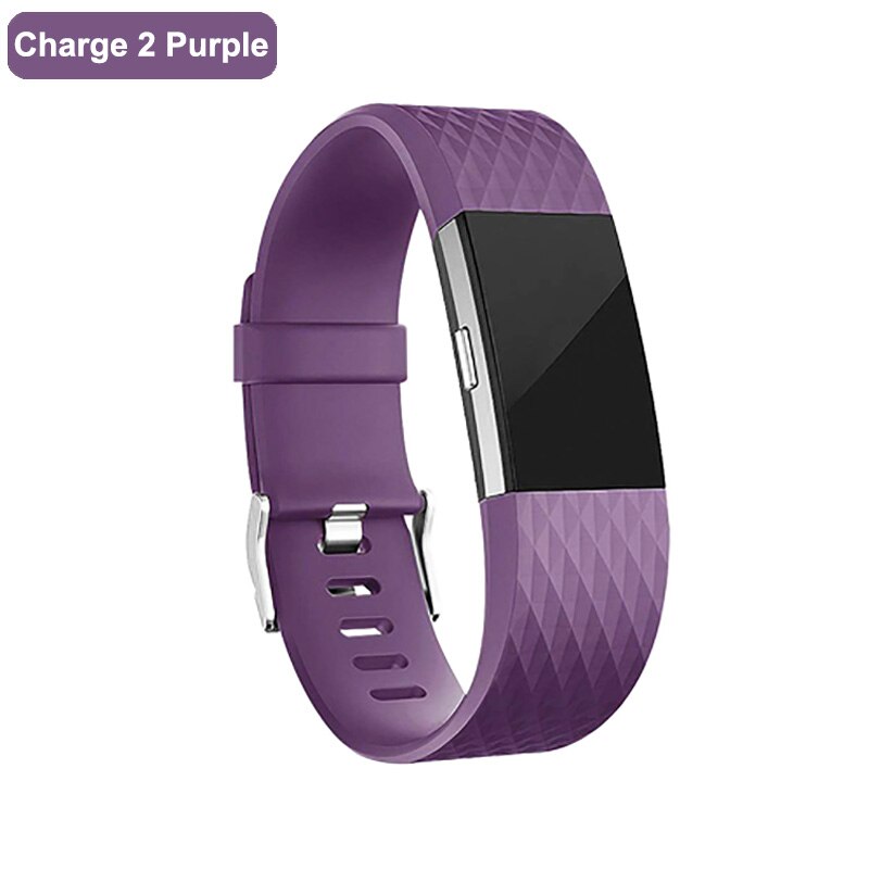 For Fitbit Charge 2 Band TPE Strap For FitBit Charge 2 TPE Replacement bracelet For Fit bit charge 2 For Wrist strap Accessories: Charge 2 Purple / S-190mm