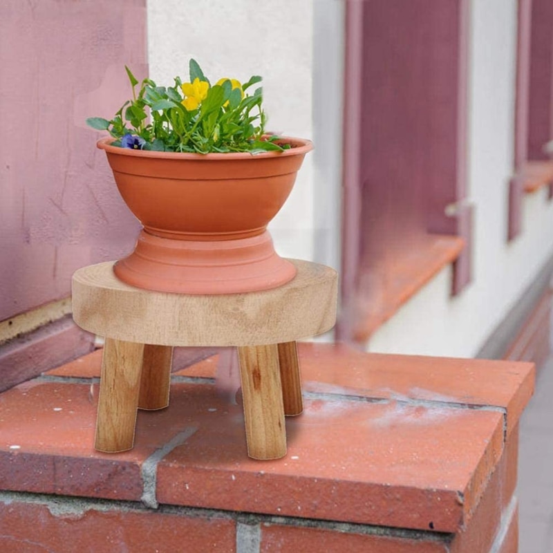 Mini Wooden Bench Stand, Plant Stand, Flower Pot Stand, Pot Stand, Support Indoor Natural