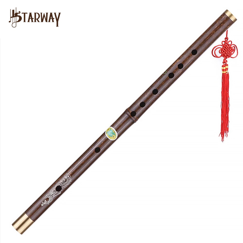 Starway Professionele Zwarte Bamboe Fluit Traditionele Handgemaakte Chinese Musical Houtblazers Instrument Sleutel Van D Studie Niveau