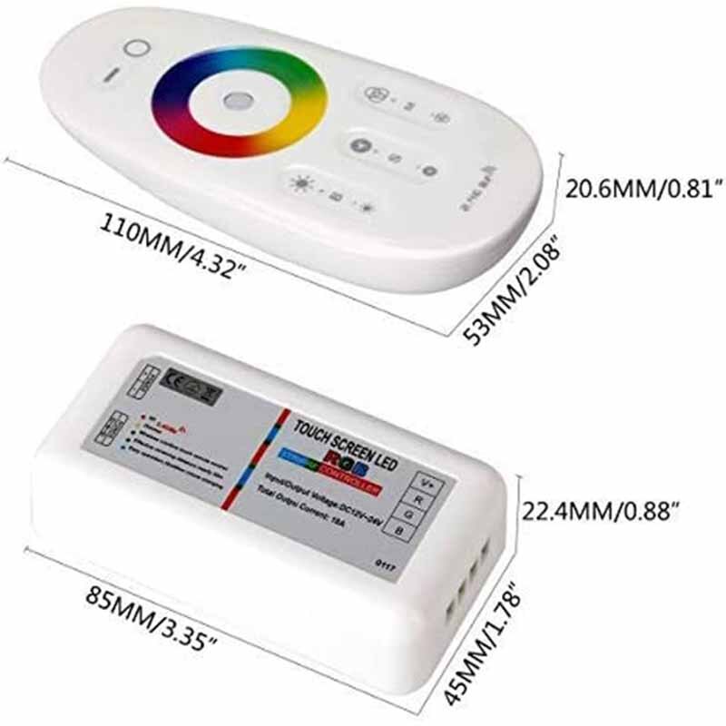 Rf led controle remoto 2.4ghz sem fio rf toque led rgb dimmer controlador para 5050 3528 rgb led luz de tira 12v/24v