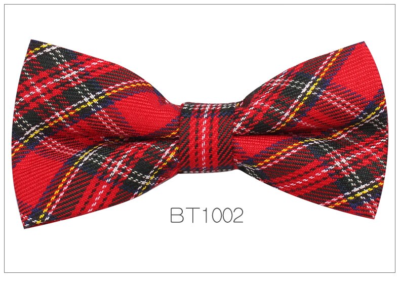 Nœud papillon à carreaux de Style anglais pour hommes et femmes, décontracté coton, ajustable, pour garçons et filles, pour mariage: BT1002