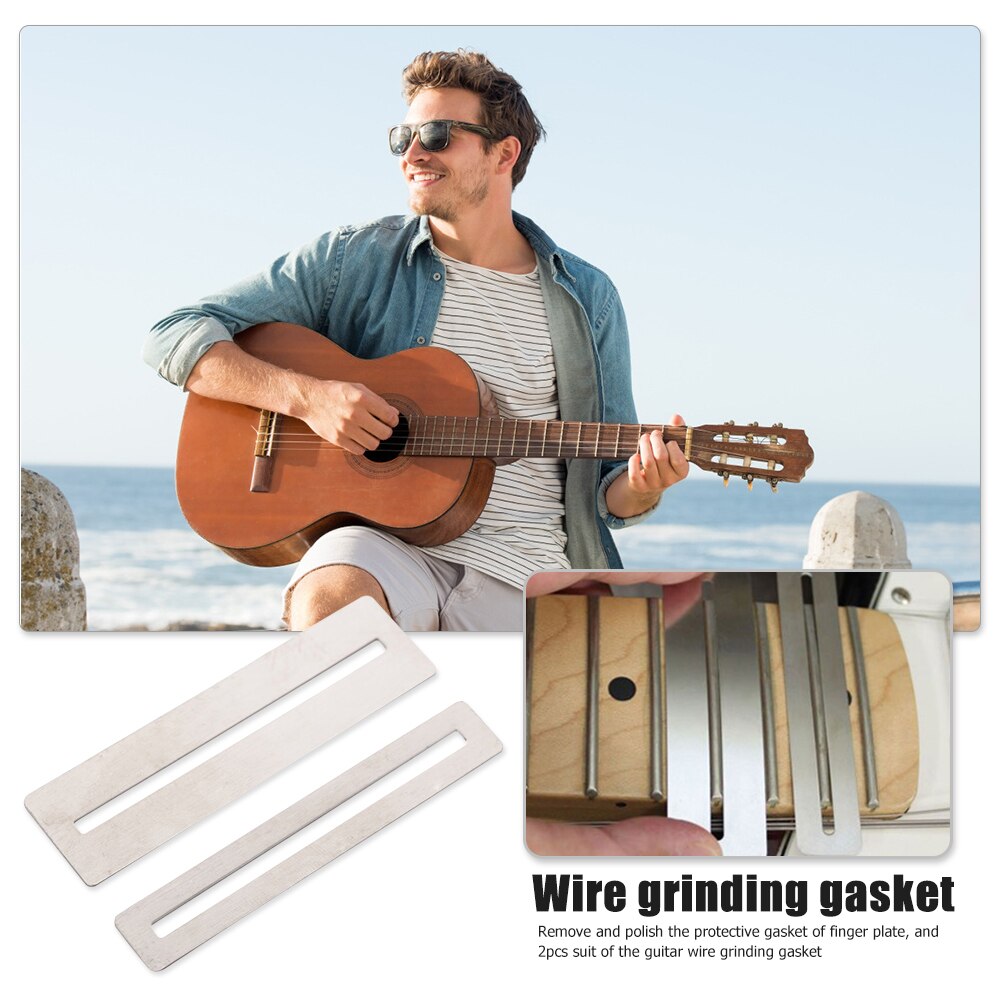 Protector de trastes de guitarra, Protector de diapasón de Metal, herramienta de juntas de molienda protectora para guitarra eléctrica, bajo, 2 uds.