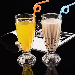 Blyfri glas te kop tyk juice kop is kop varmebestandig drikke kop øl krus milkshake kop ølglas krystalvin: 360ml 2 stykker