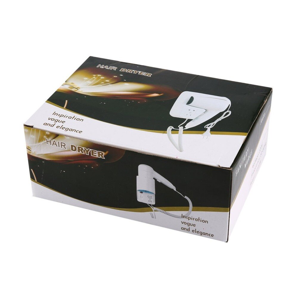 EU Plug Wall Mounted Hair Dryer Household Appliances Hanging Hair Dryer ABS For Hotel Home Electric Blower 1300W 220V Security