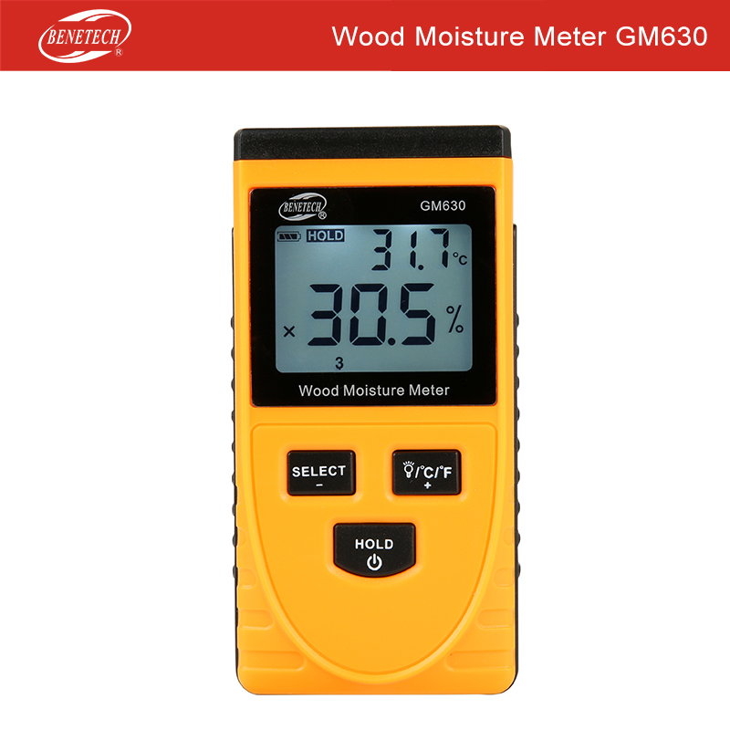 BENETECH Digital Inductive Wood Moisture Meter Humidity Tester Timber Damp Detector GM630