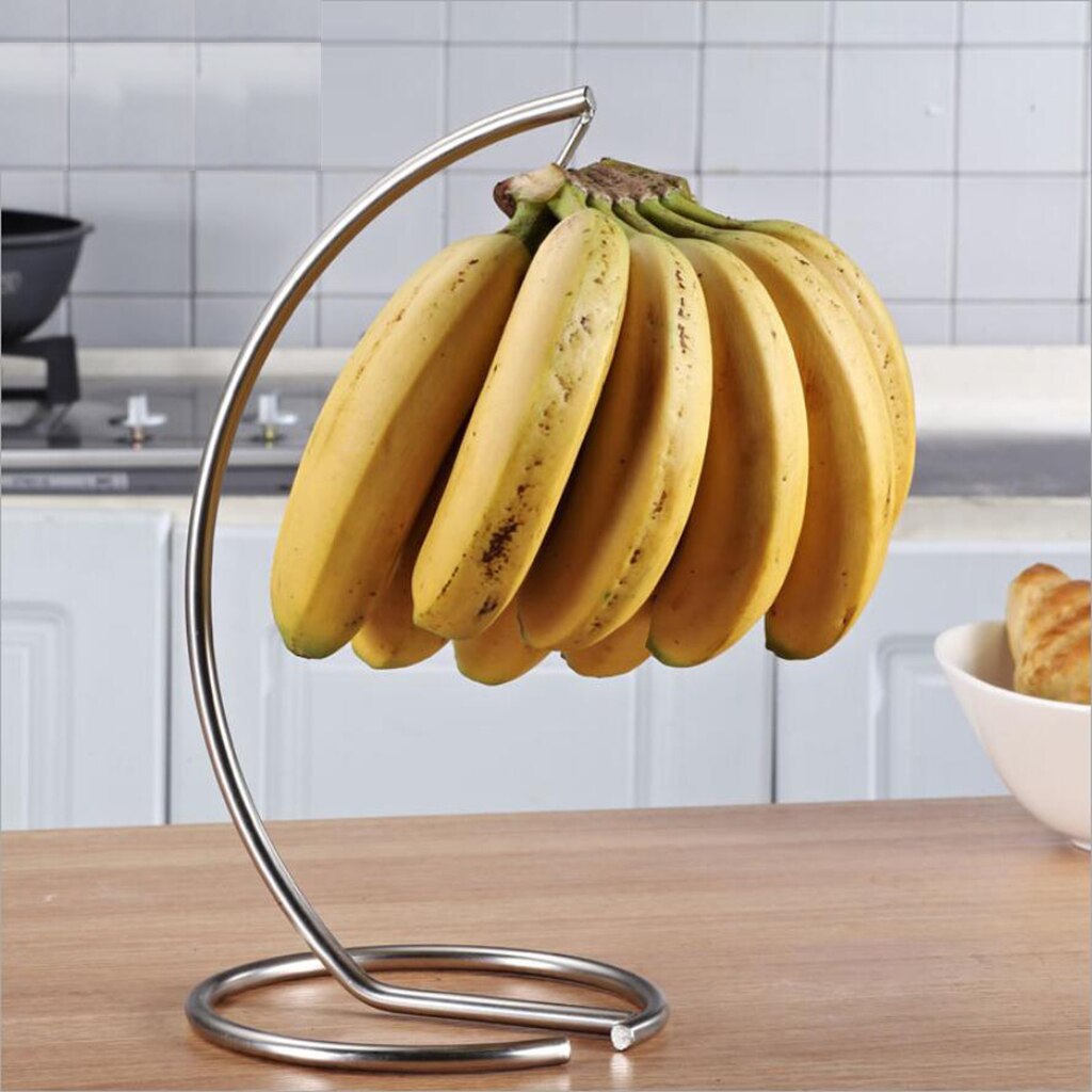 Bänkskiva frukt förvaring arrangör bambu banan krok hängare stativ fityle diversifierade skafferi fungerar frukt ställ banan hållare