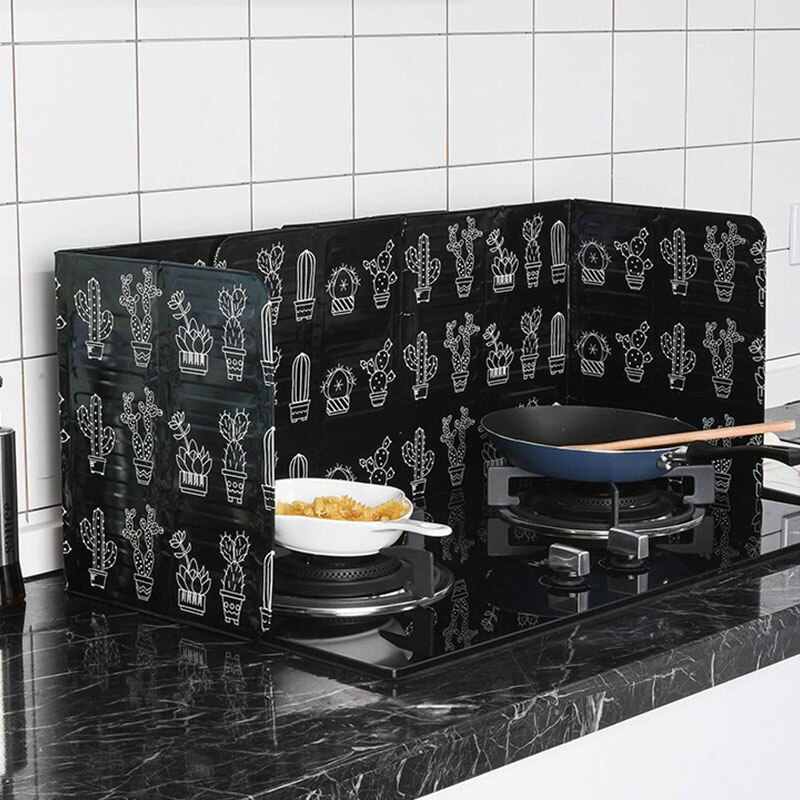 Køkken tilbehør aluminiumsfolie olie splatter beskyttelsesplade gaskomfur madlavning stegepande køkken olie stænkbeskyttelse baffel skærm: D  -  84 cmx 32.7cm