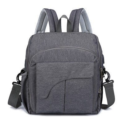 Chaise de salle à manger pour bébé 2 en 1 | Sac à dos Portable pour maman papa, sac à couches pour bébé USB grande capacité, sac à couches pour voyage rehausseur pour bébé: Dark Grey