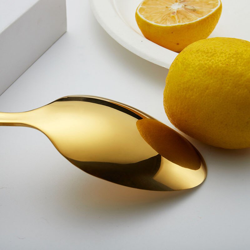 Stainless Steel Kitchen Utensils 5-Piece Cooking Trowel Set Kitchen Tool Set Gold Non-Stick Cooking Utensils Baking Tools