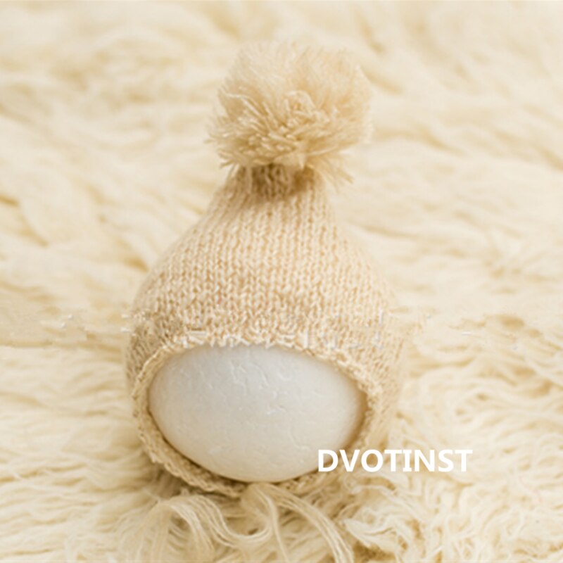 Dvotinst Pasgeboren Fotografie Props Voor Baby Brei Haak Bonnet Leuke Bal Hoed Fotografia Accessorio Studio Scheuten Foto Props: Khaki