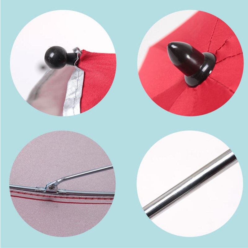 Sombrilla de cochecito de bebé de nailon Anti-UV cubierta de toldo de sol 360 paraguas de cochecito ajustables soporte elástico soporte de cochecito Accesorios