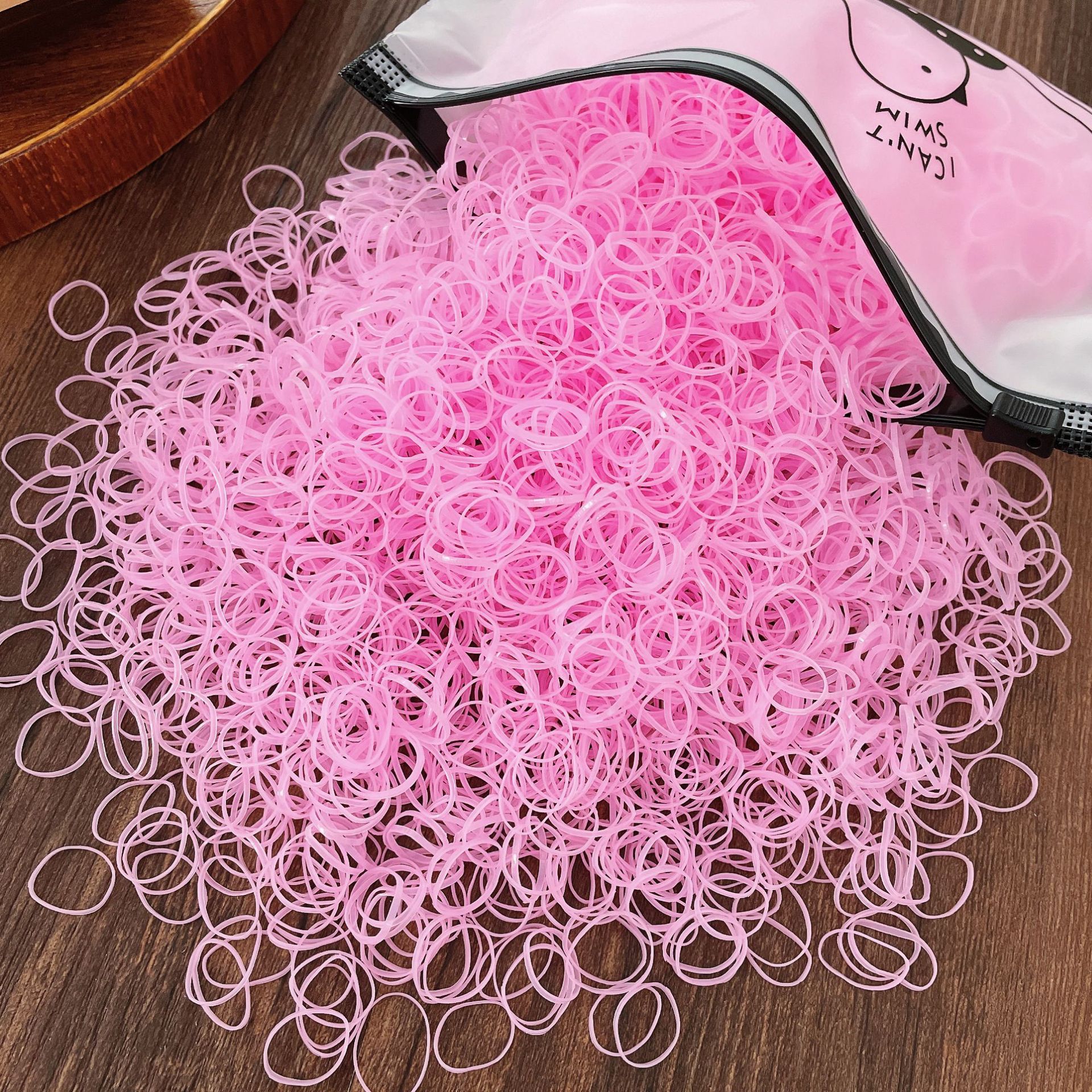 500/Pack Girls Colorful Small Disposable Hair Bands Thicken Elastic Rubber Band Ponytail Holder Hair Accessories: Beige