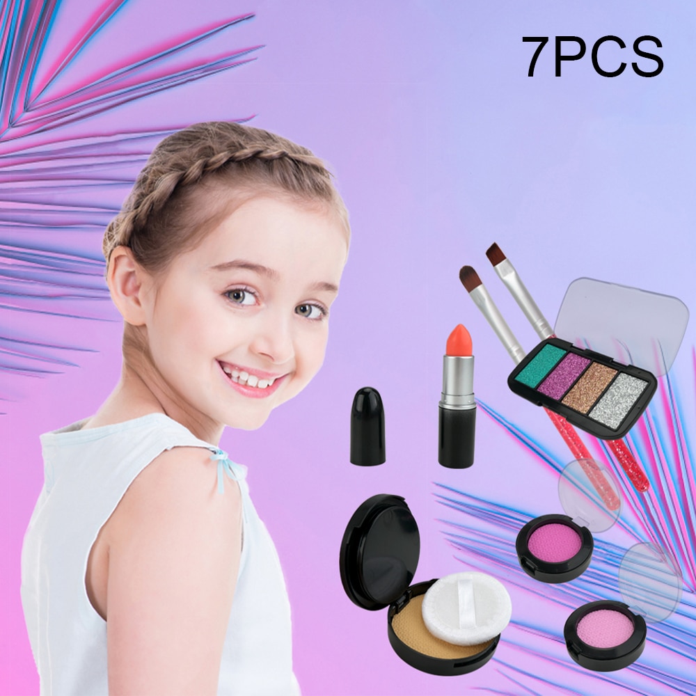 Mooie kleur make-up speelgoed make-up kwast blush 4 kleuren flitspoeder 7 stuks 10 stuks pak simulatie kleurrijk make-believe speelgoed