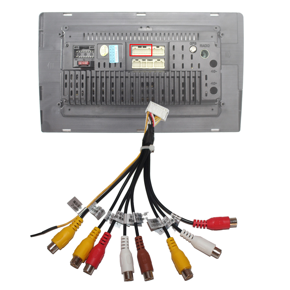 20 P enchufe Radio estéreo para coche salida RCA arnés de cables auxiliar adaptador de conector de cableado cable subwoofer ranura para tarjeta SIM 4G cable de radio para coche