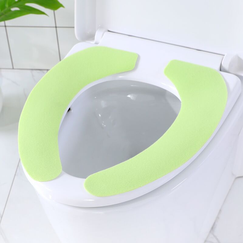 Vaskerum varmt vaskbart sundhed klæbrig toiletmåtte sædeovertræk pad husstand genanvendelig blød vinter tyk toilet sædeovertræk badeværelse: Grøn