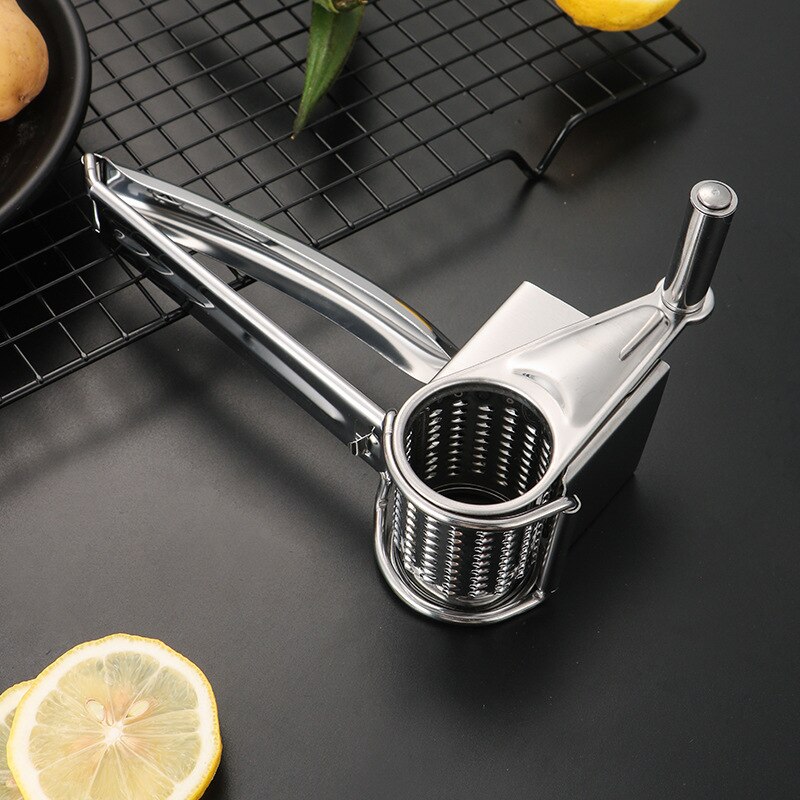 Stainless Steel Cheese Grater Slicer Manual Handheld Cheese Slicer with 3 Blades for Hard Cheese