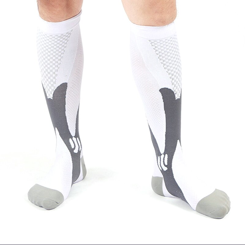 Sport Calzini E Calzettoni All'aperto Corsa E Jogging Compressione Elastica Calzini E Calzettoni Escursionismo Escursioni In Bicicletta Sci Arrampicata Calza Lunga Per Le Donne Degli Uomini di Viaggio Calzino: WHITE / L/XL