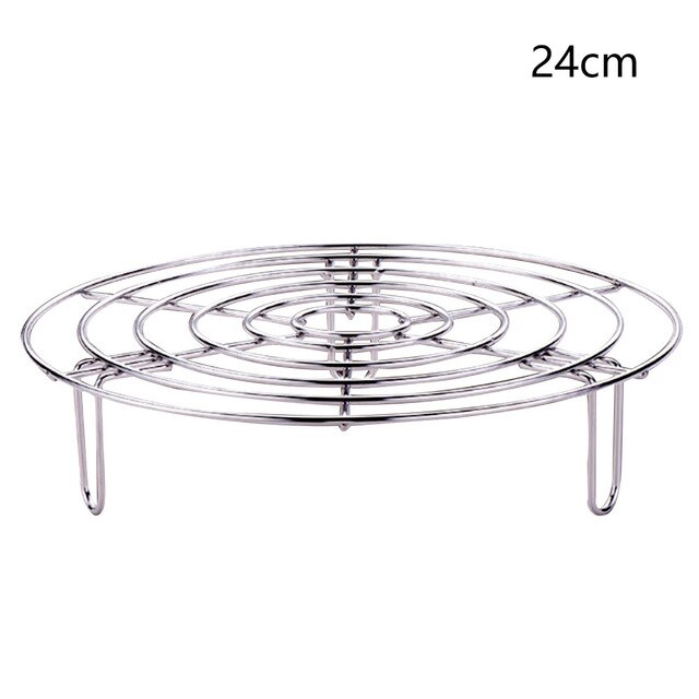 Pot Pan Stainless Steel Trivet Steamer Rack Tall Wire Kitchen Accessories Heavy Duty Food Vegetable Stand Round Pressure Cooker: 24cm
