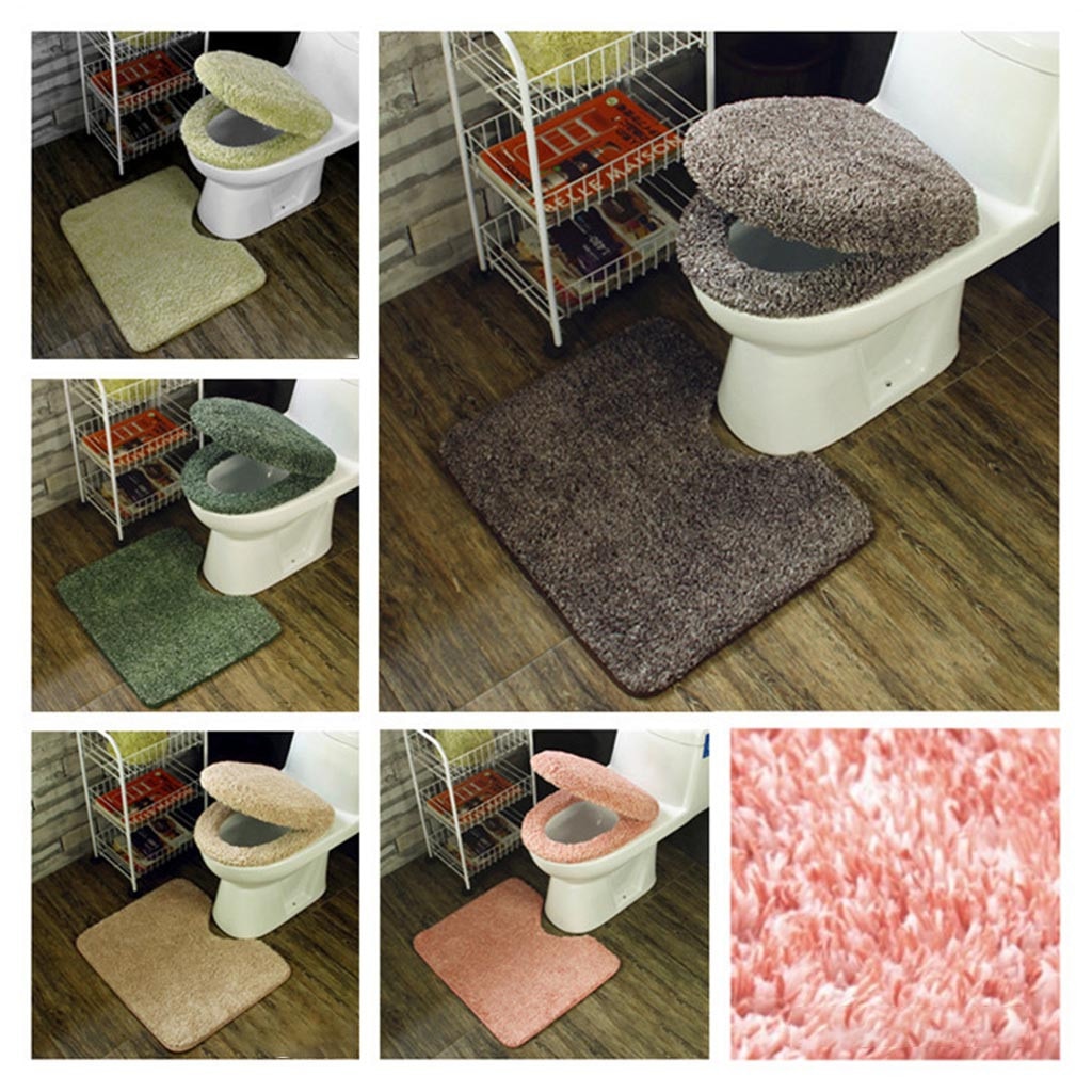 Universal Plush Warm Bathroom Mat 3pcs/set Warm Toilet Pad Cover Thicken Toilet Seat Cushion Toilet Bathroom Home Decoration