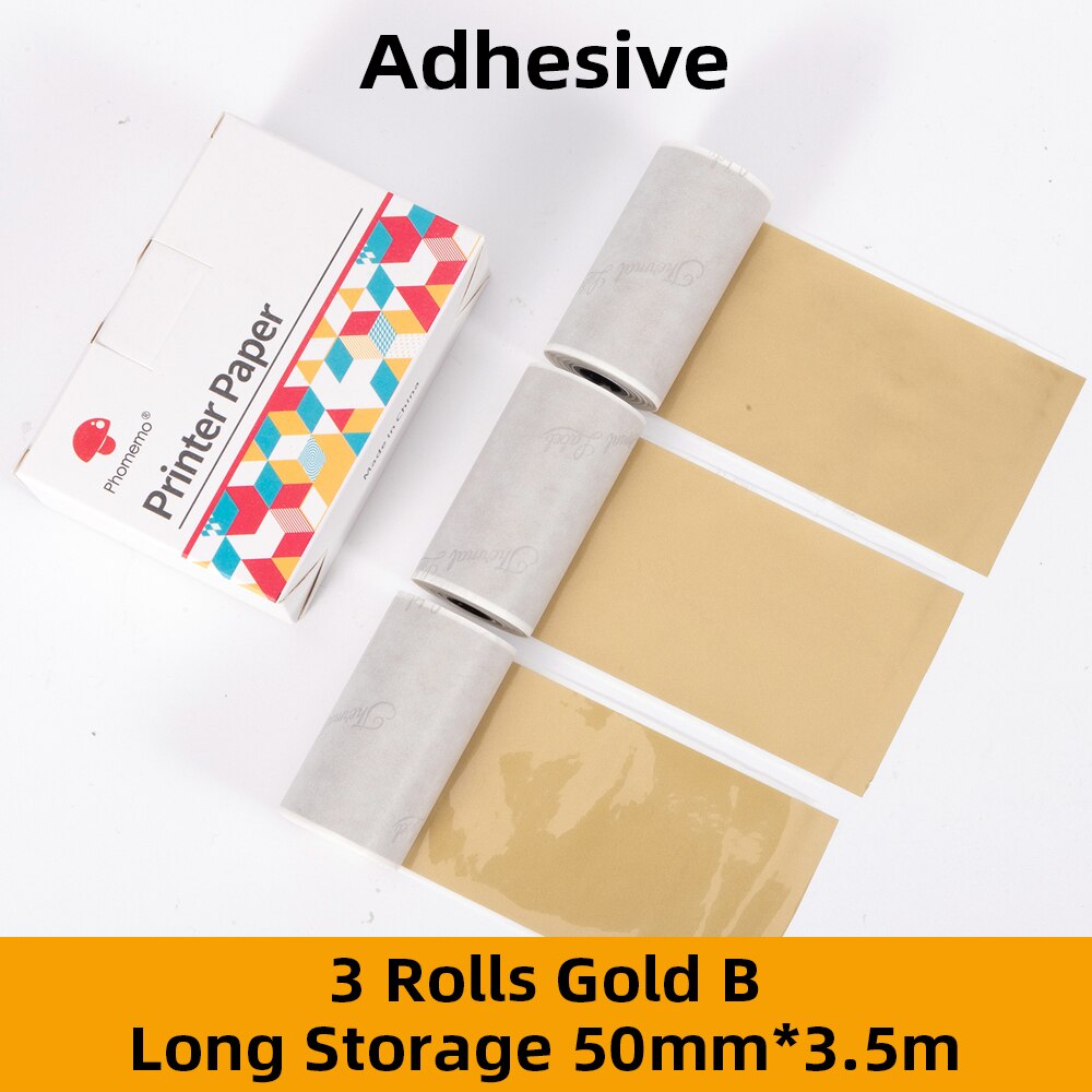 Papel Phomemo Sticky Thermisch Papier Printable Foto Papier Voor M02/M02S/M02Pro Mini Printer: Gold B
