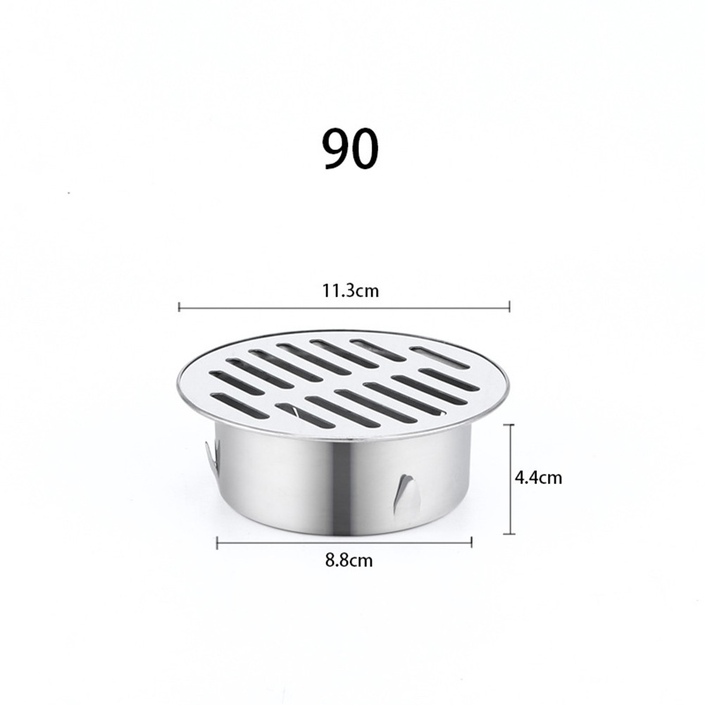 Floor Drain Cover Stainless Steel Balcony Drainage Roof Round Rain Pipe Cap Multi-size For Home Garden Durable Hardware: 90mm