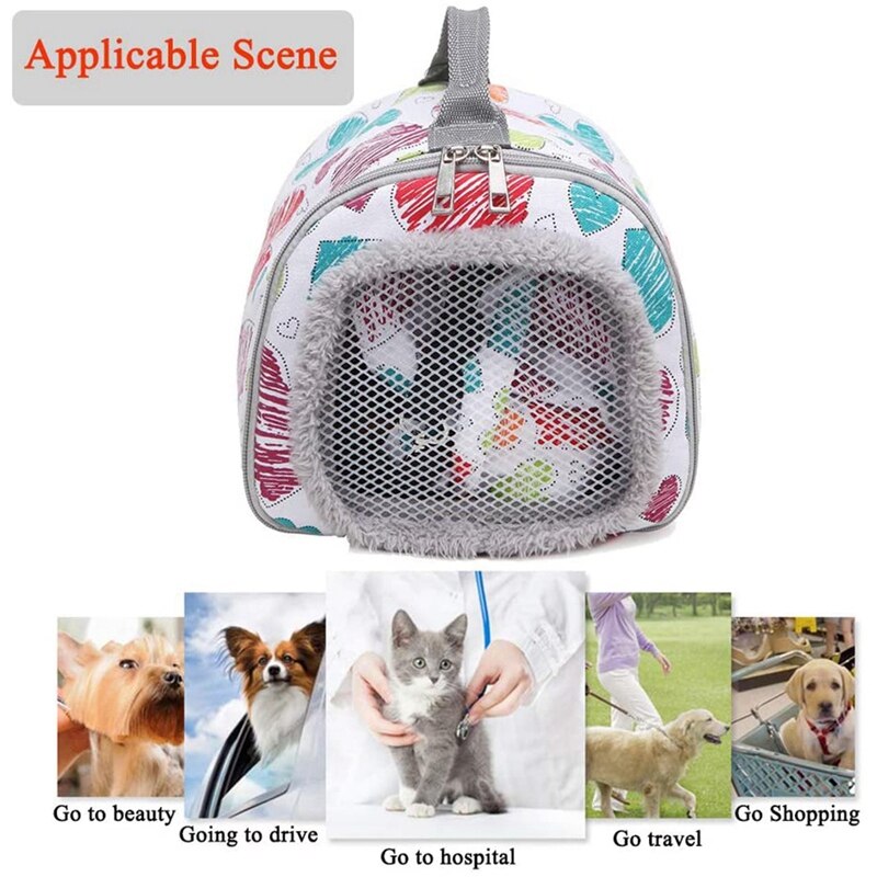 Transportador de bolsa de Hamster, bolsas de transporte de mascotas para hámster y otras mascotas pequeñas, bolsa de transporte de viaje portátil al aire libre transpirable