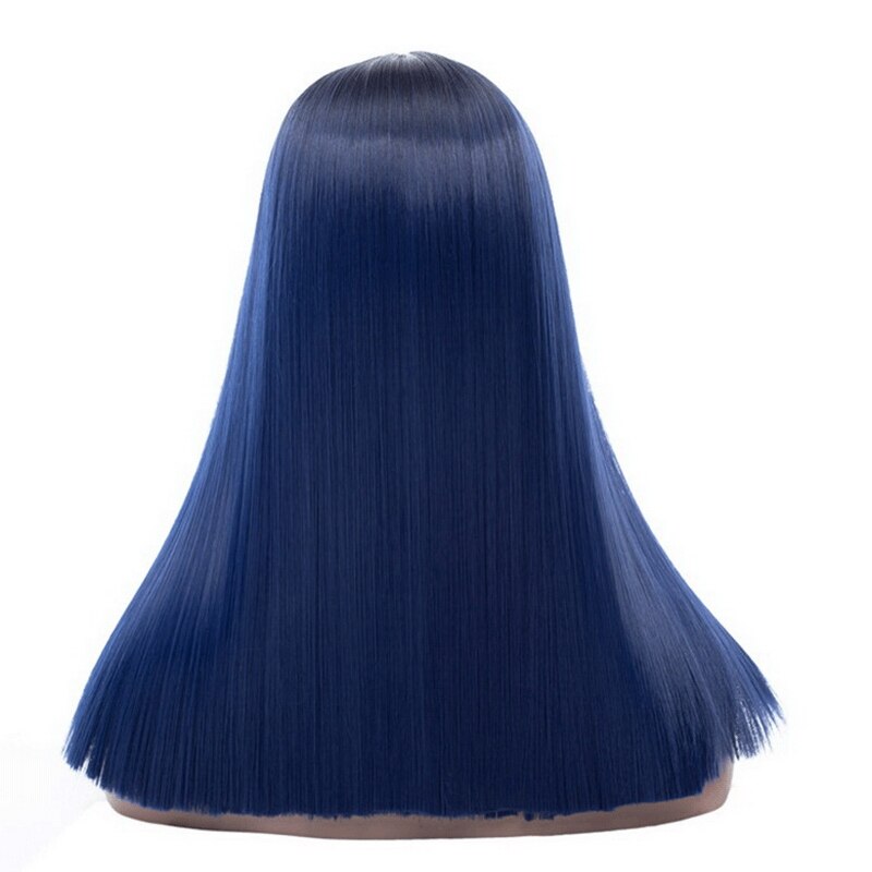Yiyaobess 18inch Middle Part Black Blue Ombre Wig Synthetic Two Tone Natural Hair Long Straight Woman Wigs For Black Women