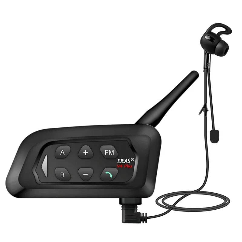 Ejeas  v4c plus football referee intercom headset 1200 m football full duplex bluetooth conference interphone
