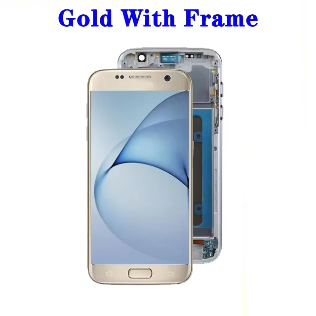 Amoled Burn Shadow LCD For Samsung S7 G930 LCD Display Touch Screen Digitizer Assembly For Samsung G930 G930F LCD With Frame: NAVY