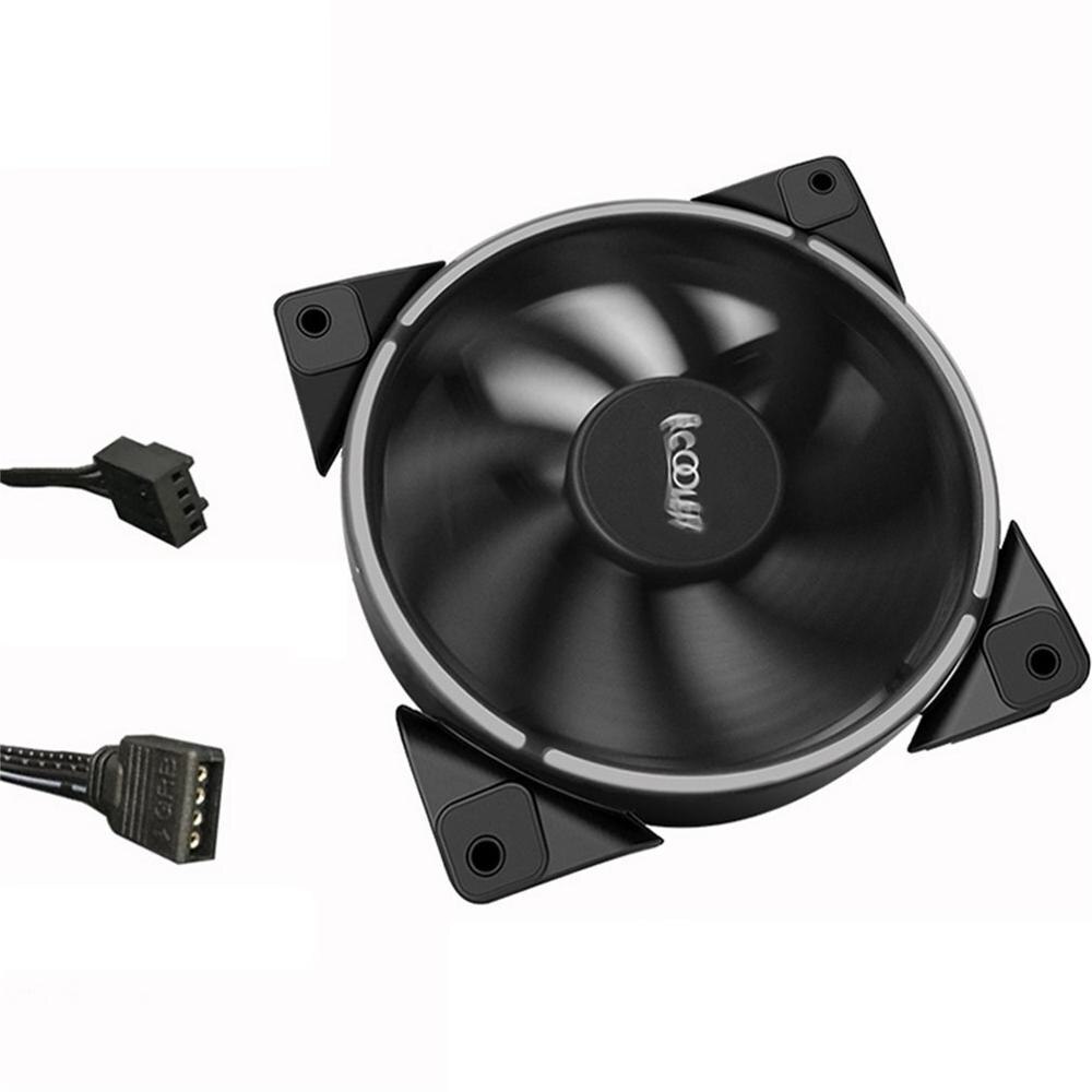 PCCOOLER 12cm RGB LED Light PC Cooling Fan Smart 4 Pin PWM Quiet PC Case Chassis Fan with AURA Regulation for Computer Case