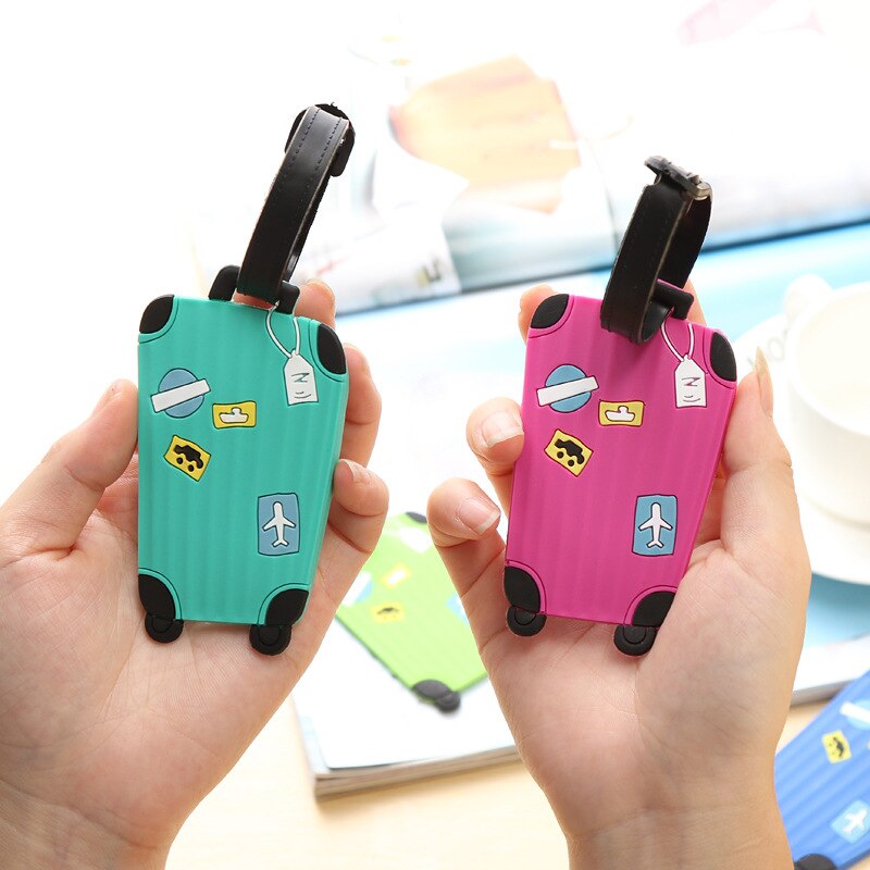 1pc Suitcase Cartoon Luggage Tags ID Tag Address Holder Identifier Label travel Accessories