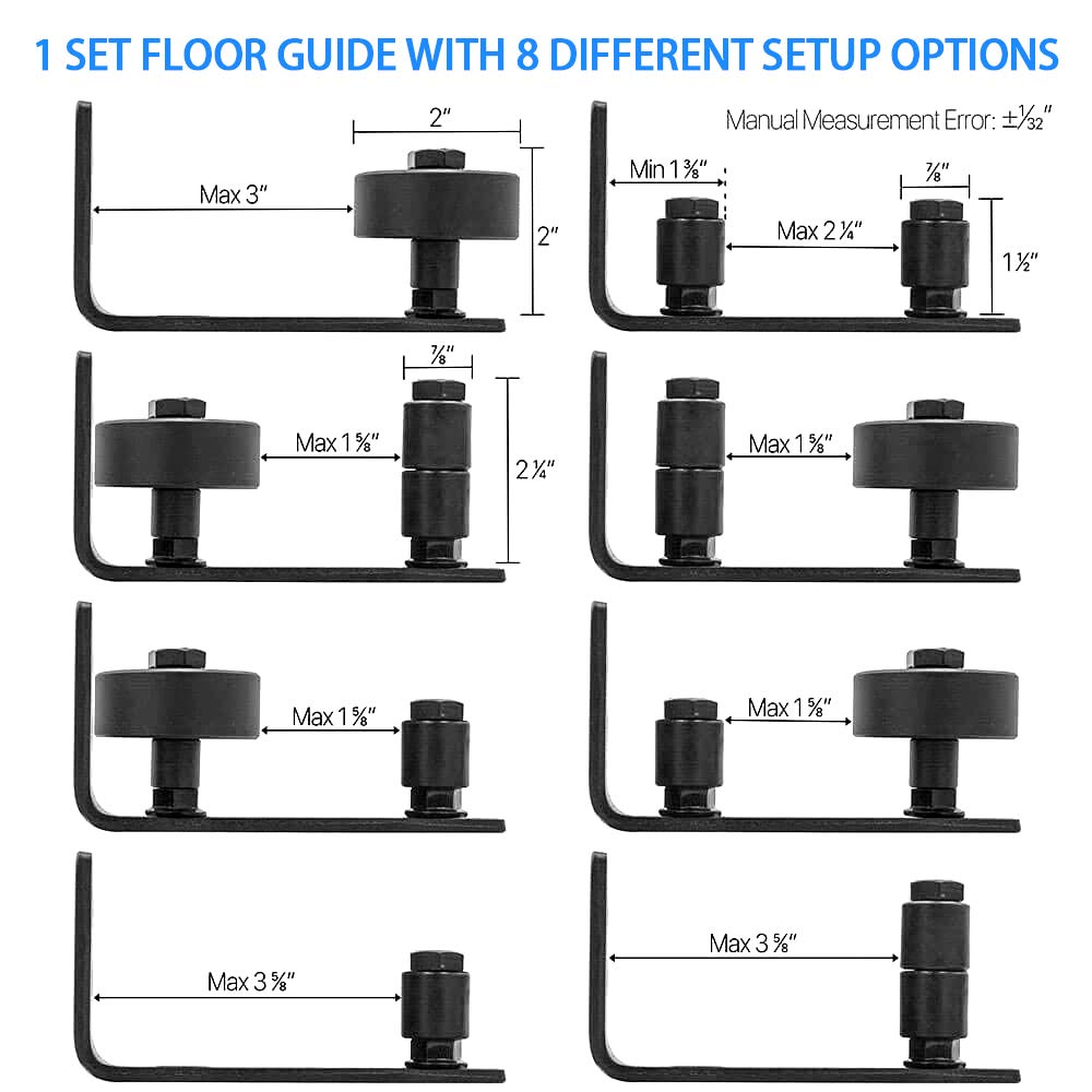 Hardware Shed Door Roller Glide Set Sliding Barn Roller Guide Adjustable 8 Setup Options Hanger Track Closet Door Roller Rail