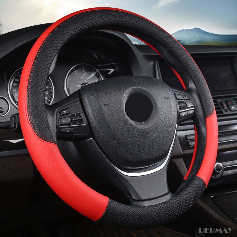 Stuurhoes microvezelleer maat m past op de meeste auto's: Rood