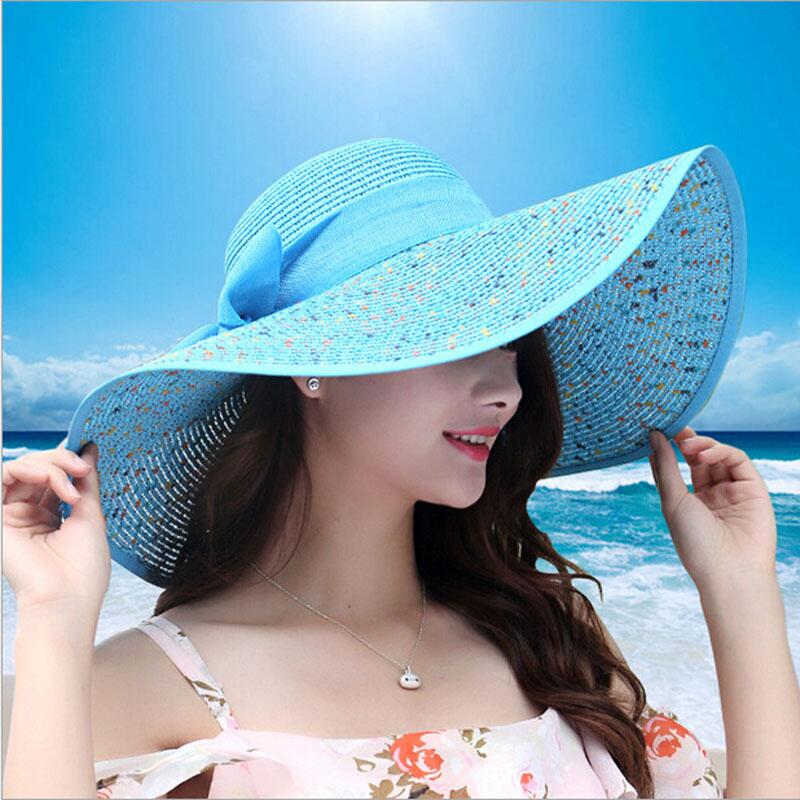 Jiangxihuitian-sombreros de playa para mujer, gorros plegables de gasa flexible para el sol, sombreros informales con lazo,: green