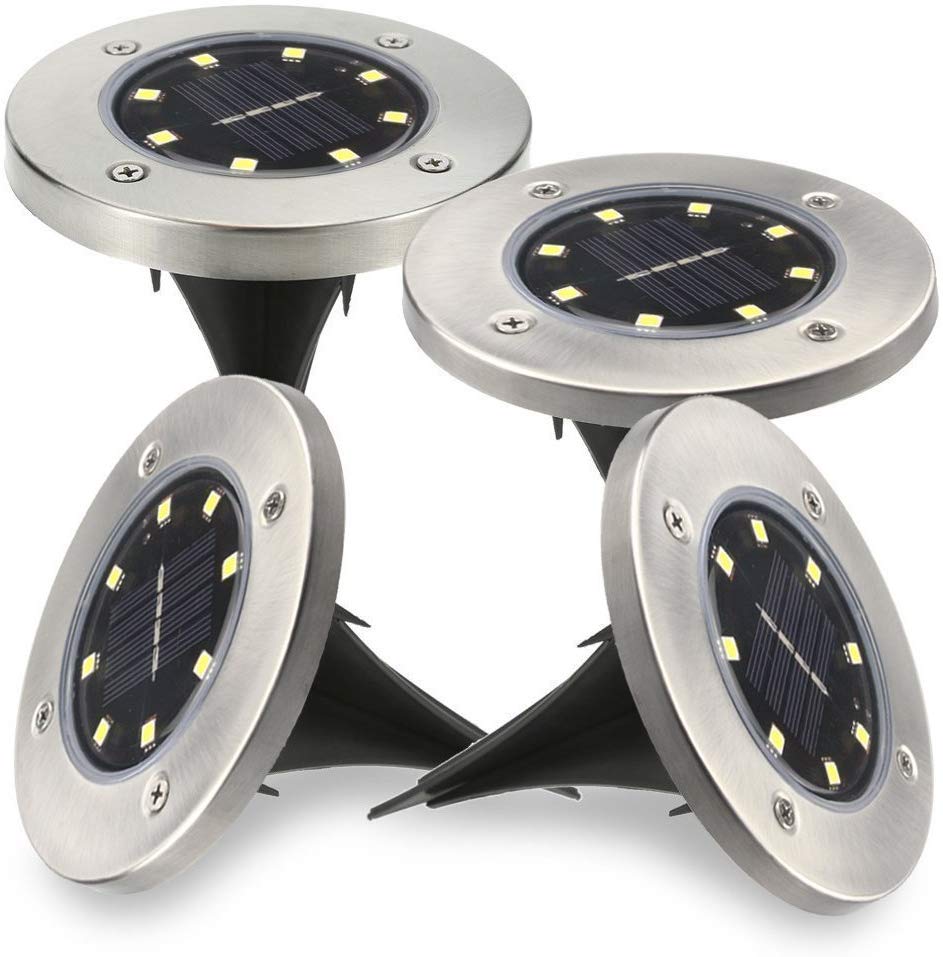 8 pçs luz solar ao ar livre à prova dwaterproof água 8 led solar luzes de rua decoração do jardim enterrado lâmpada da escada subterrânea decking iluminação nova: RGB
