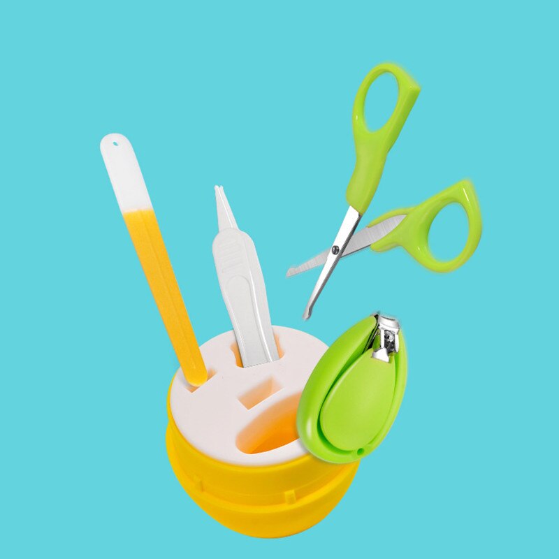4 pièces/ensemble bébé soins des ongles ensemble dessin animé Kits de soins de santé infantile doigt tondeuse ciseaux coupe-ongles Animal Portable boîte de rangement