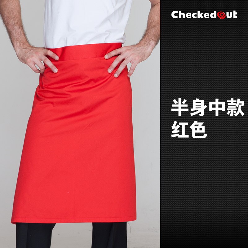 Restaurant chef schort diverse kleur koffie bar serveerster schort huishouden schort: red
