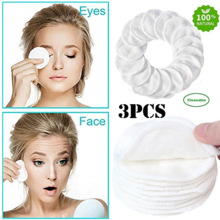 3Pcs Makeup Remover Pads Herbruikbare Katoenen Pads Make Up Facial Remover Bamboevezel Gezichtsverzorging Verpleging Pads Huid schoonmaken