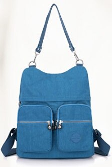 Jinqiaoer Kleur Vrouwelijke Tas Waterdichte Nylon Tas Vrolijk Grote Capaciteit Rugzak Beknopte Sfeer Rugzakken Boodschappentas: sea blue