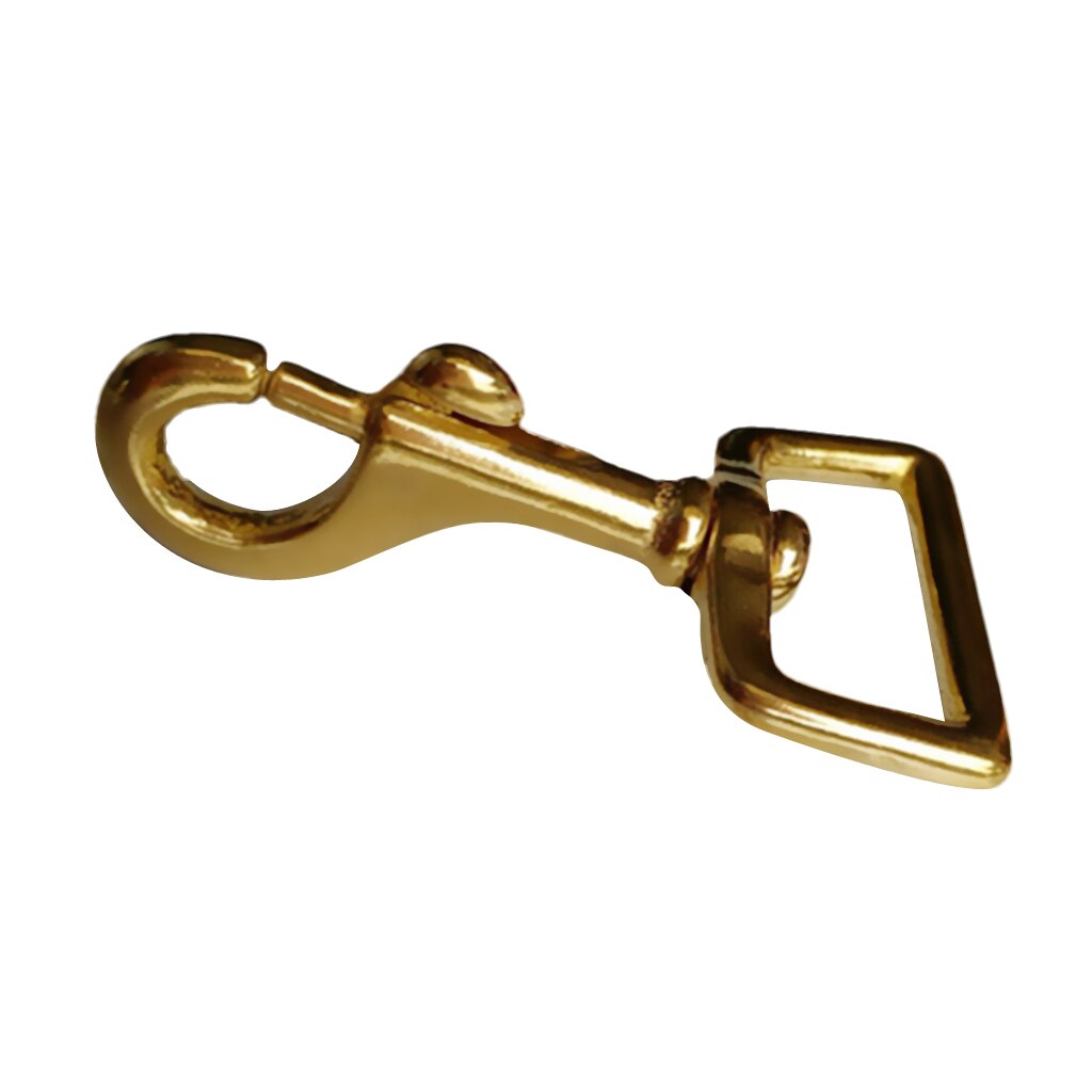 Solid Brass Square Eye Swivel Bolt Snap Hooks Pet Buckle Trigger Clip Clasp Dog Horse Lead Keychain (Gold)