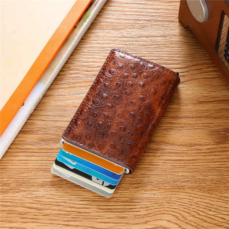 BISI GORO Thin Slim Men Wallet Rfid Smart Wallet Credit Card Holder Metal Pass Secret Pop Up Minimalist Wallet Small Black Purse