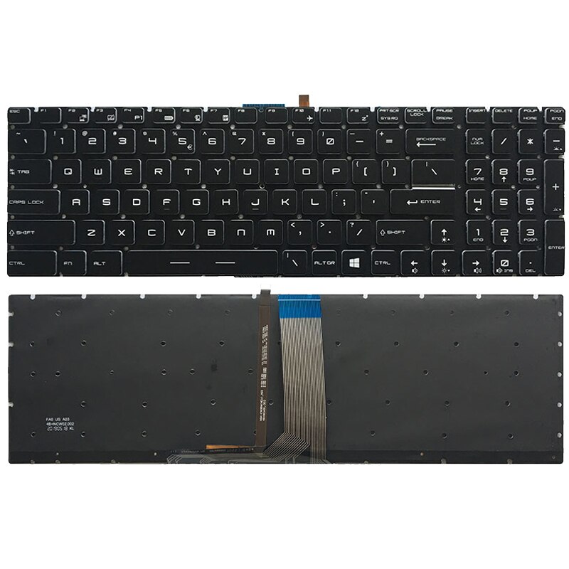 oss laptop tastatur til msi  gp63 8re/8rf ms -16 p 3 ms-16 p 5 oss tastatur