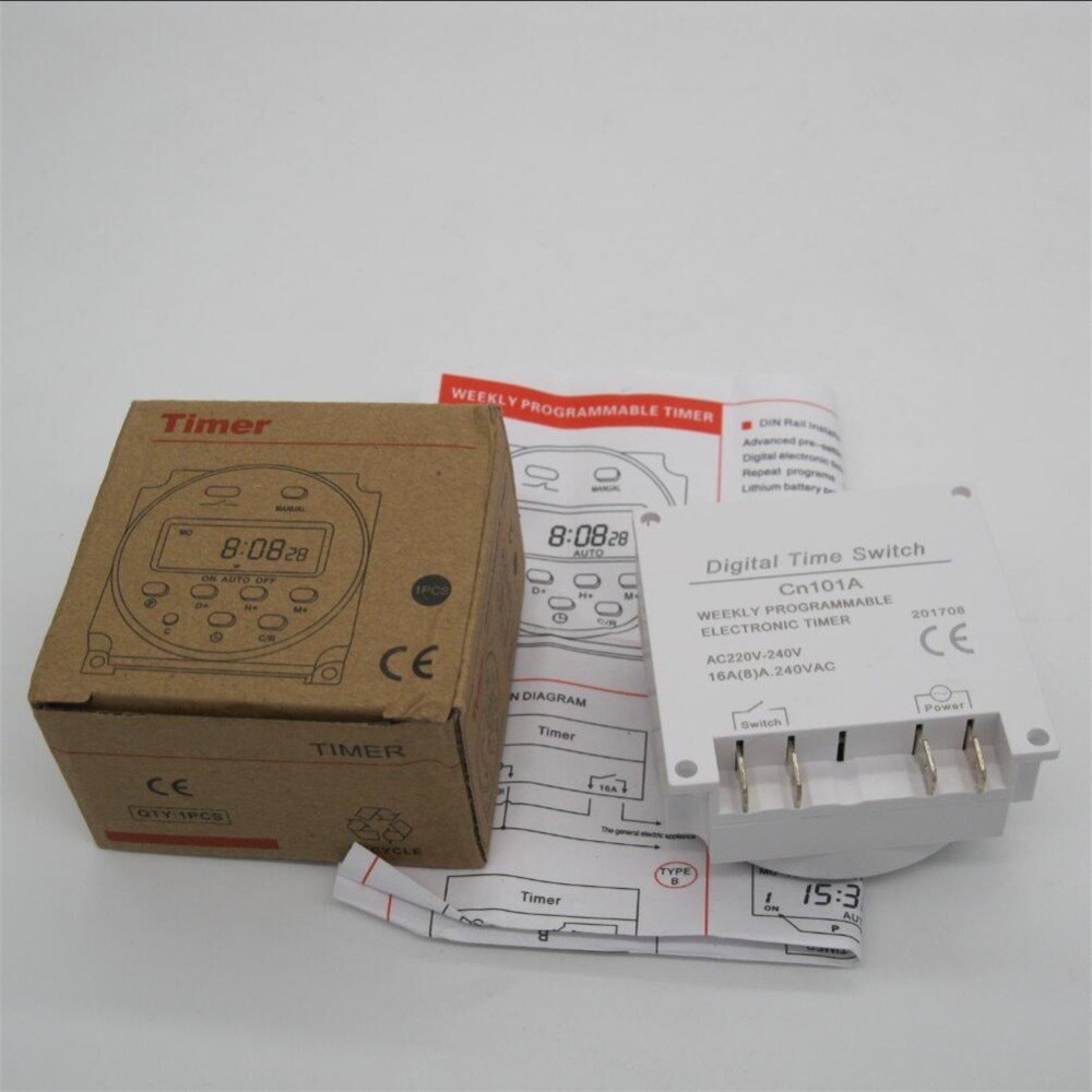 High CN101A DC24V Digital LCD Power Timer Programmable Time Switch Relay 16A timers CN101 timer 24V volt timer