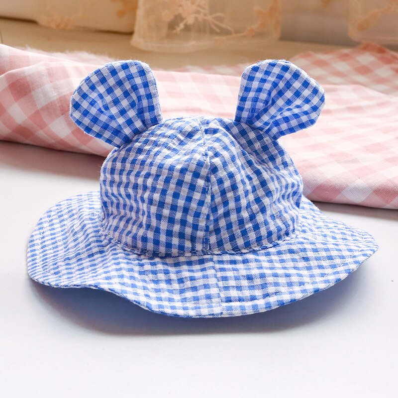 PETCIRCLE Dog Clothes Product Plaid Color Sun Hat For Small Dog Puppy Pet Cat All Season Pet Cute Costume Pet Clothes Cool Hat: Blue