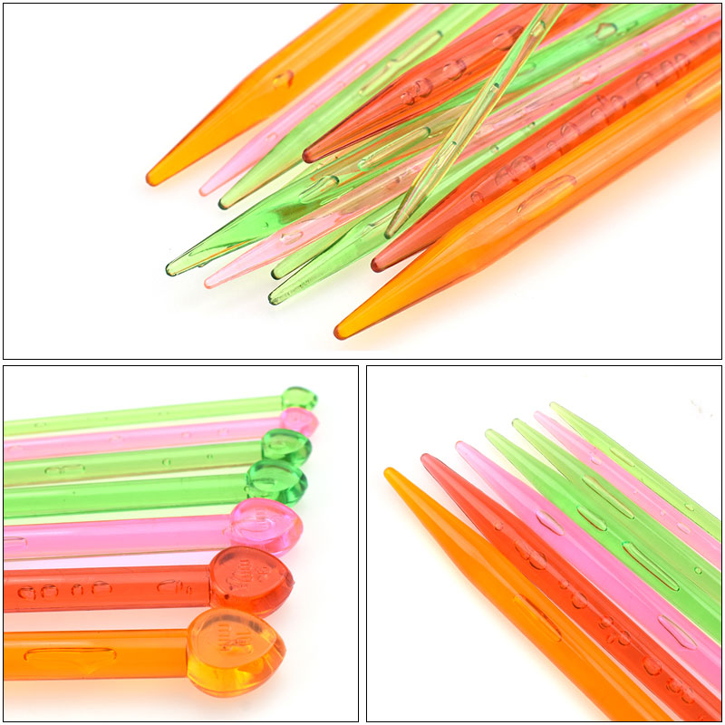 14 stks/set Breinaalden Set Crystal Veelkleurige Breien Naald Tool Voor Breien En Haken DIY Weave Naaien Accessoires