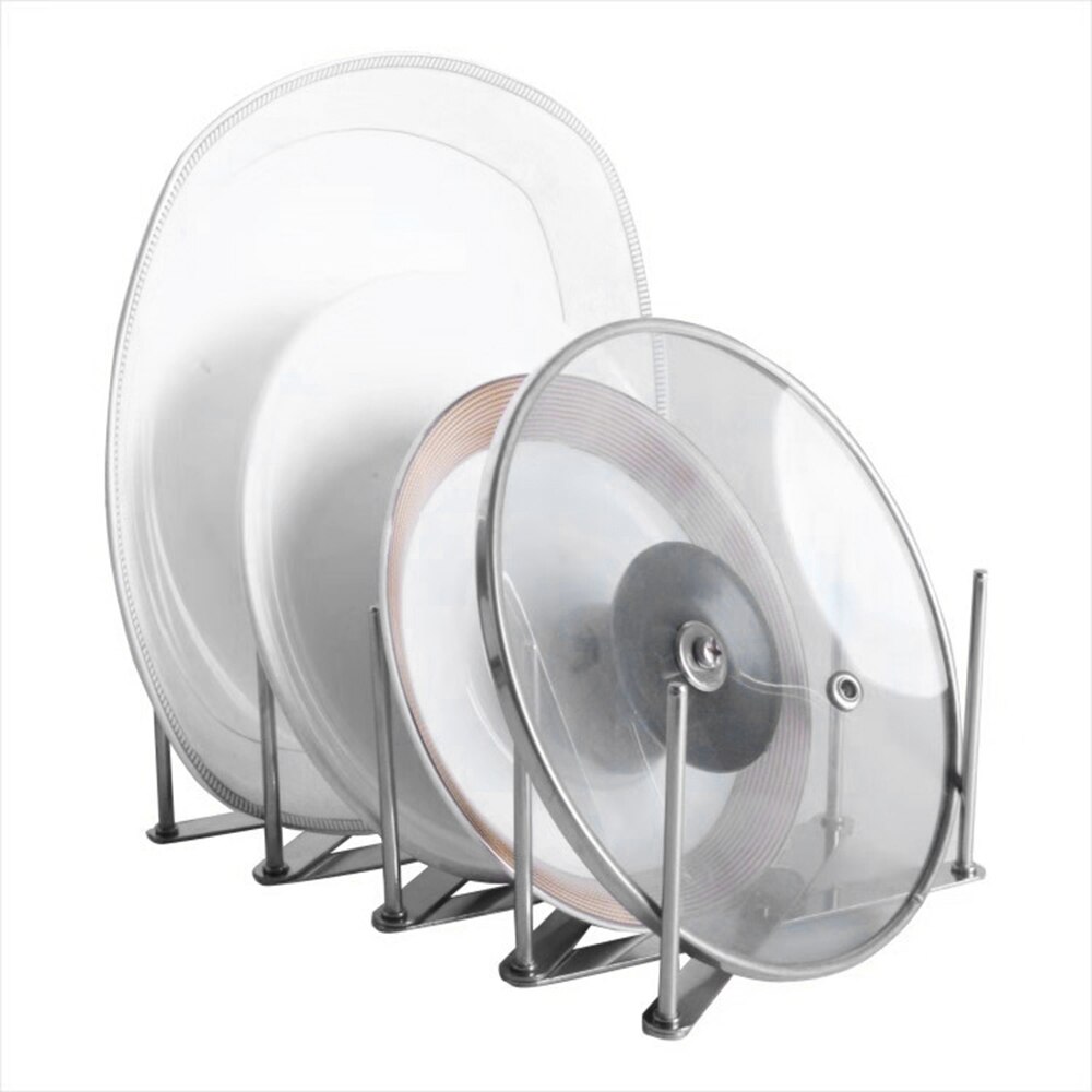 Kitchen Organizer Pot Lid Rack Extended Stainless Steel Spoon Plate Holder Shelf Cooking Dish Tray Stand Accessories Storage